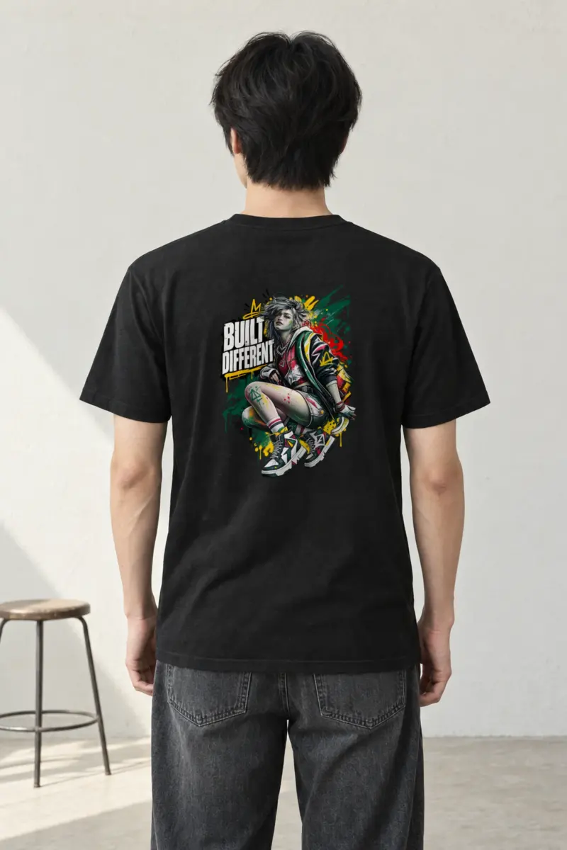"Built Different" Heavyweight Unisex Crewneck T-shirt