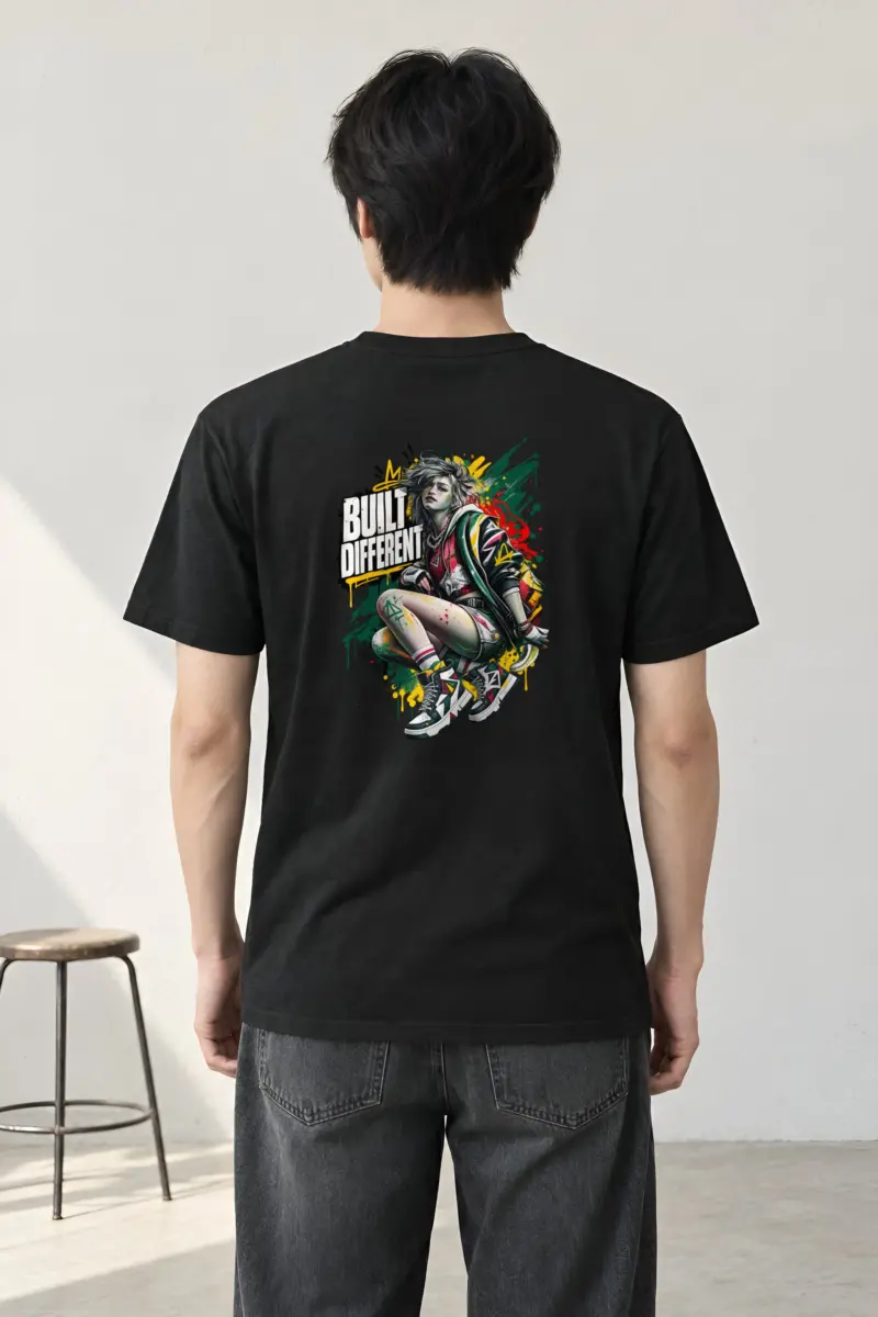 "Built Different" Heavyweight Unisex Crewneck T-shirt