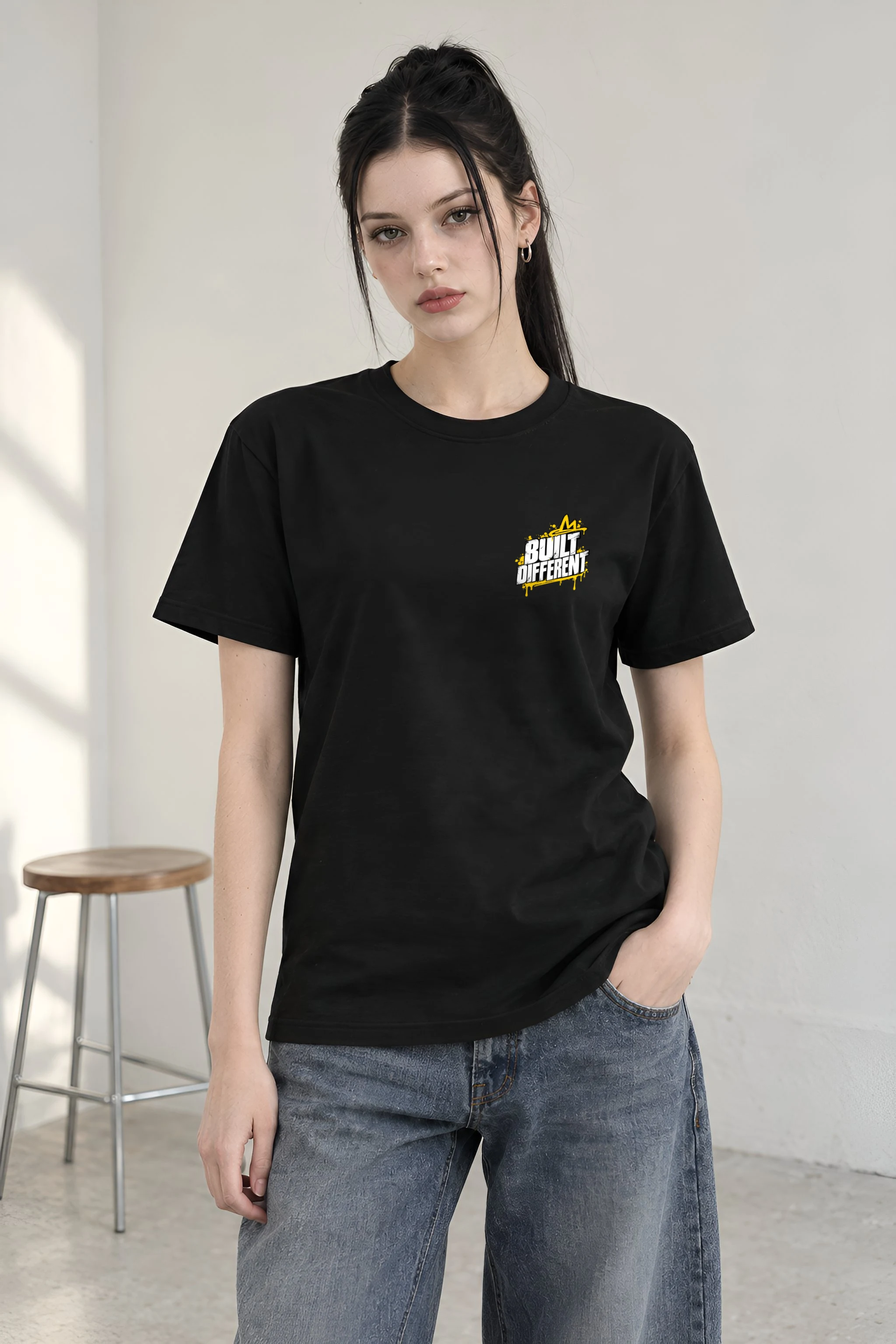 "Built Different" Heavyweight Unisex Crewneck T-shirt