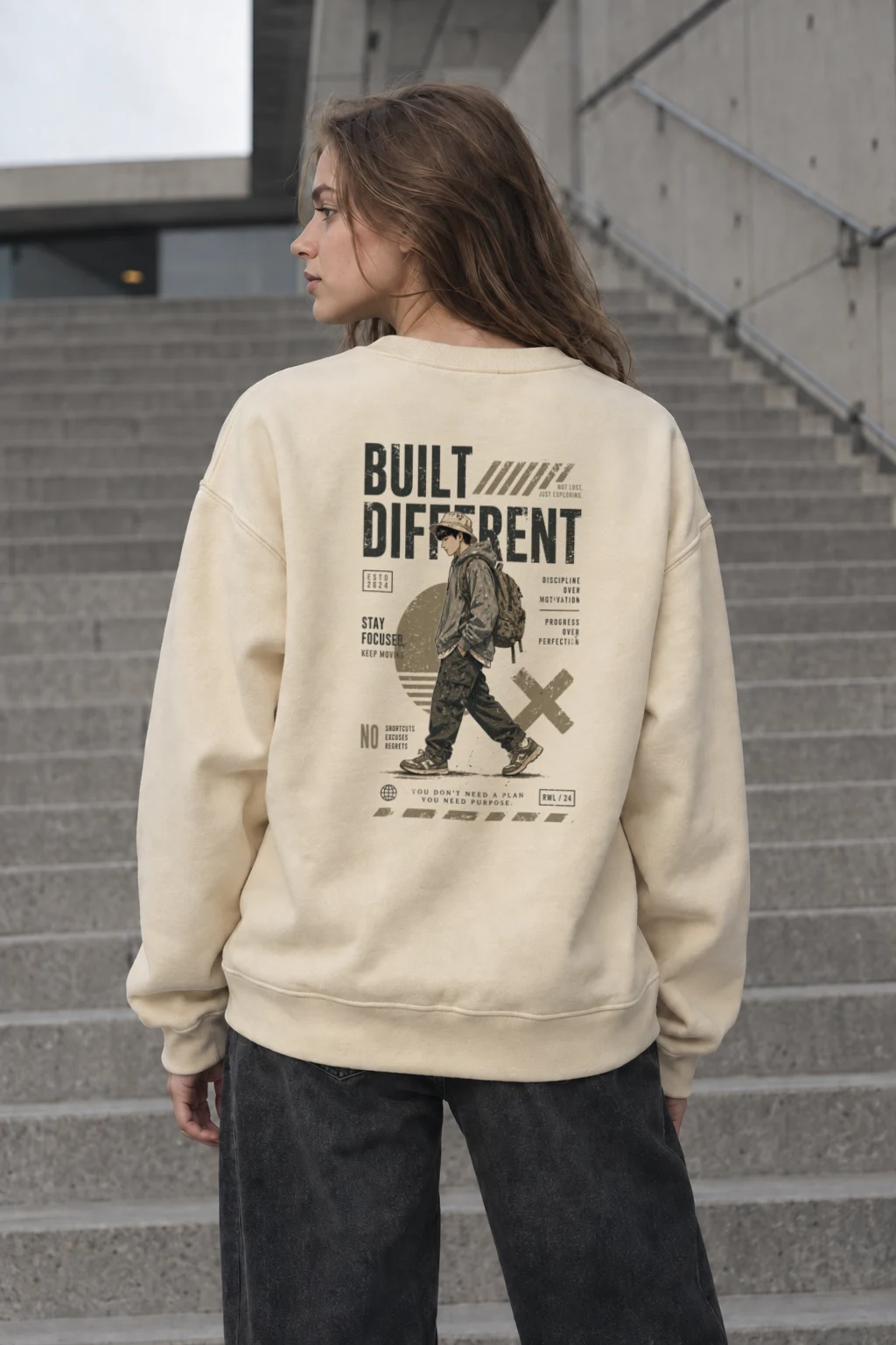 "Built Not Lost" Unisex Sponge Fleece Crewneck Sweatshirt | Bella + Canvas 3901