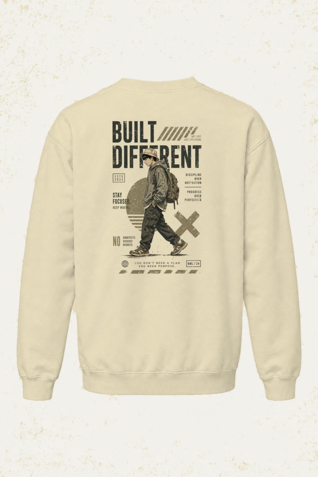 "Built Not Lost" Unisex Sponge Fleece Crewneck Sweatshirt | Bella + Canvas 3901