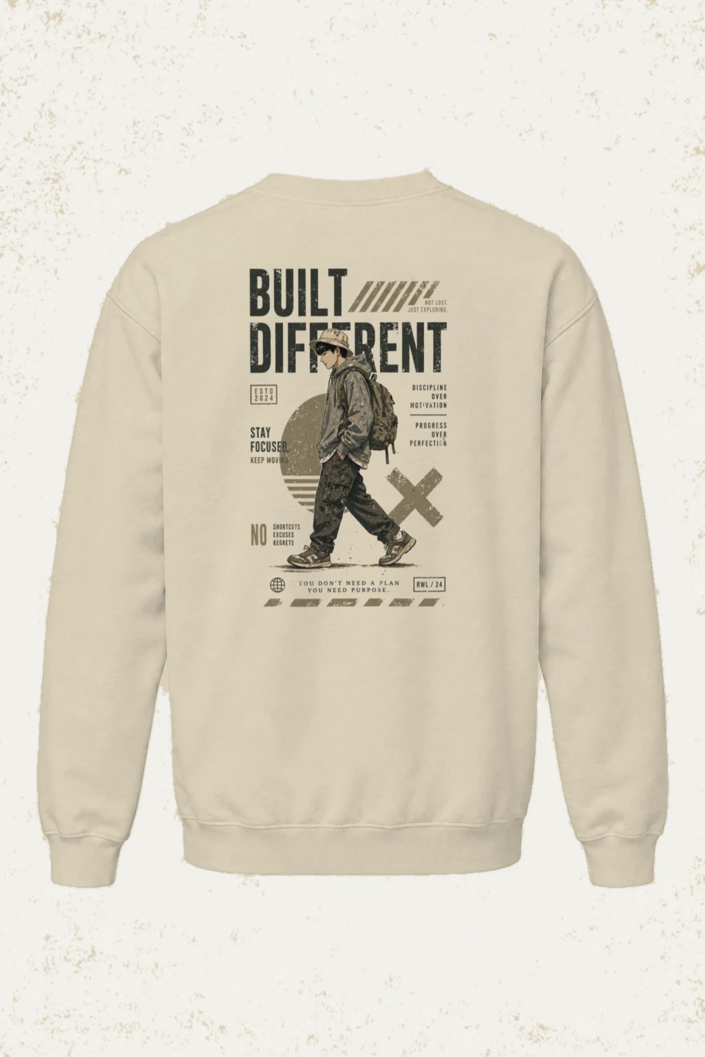 "Built Not Lost" Unisex Sponge Fleece Crewneck Sweatshirt | Bella + Canvas 3901