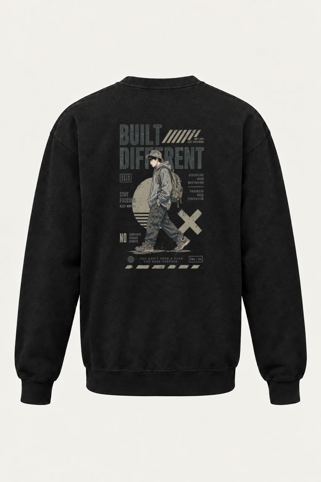 "Built Not Lost" Unisex Sponge Fleece Crewneck Sweatshirt | Bella + Canvas 3901