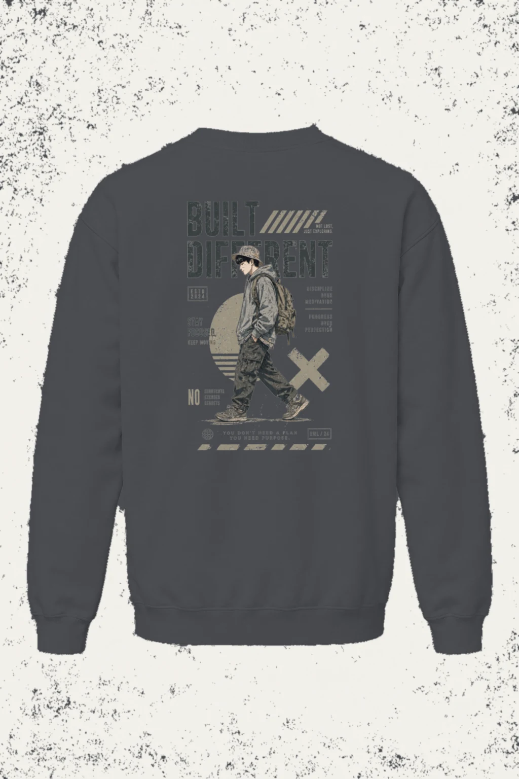 "Built Not Lost" Unisex Sponge Fleece Crewneck Sweatshirt | Bella + Canvas 3901
