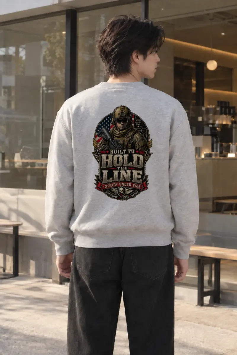 "Built To Hold The Line" Heavy Blend Unisex Crewneck Sweatshirt | Gildan 18000