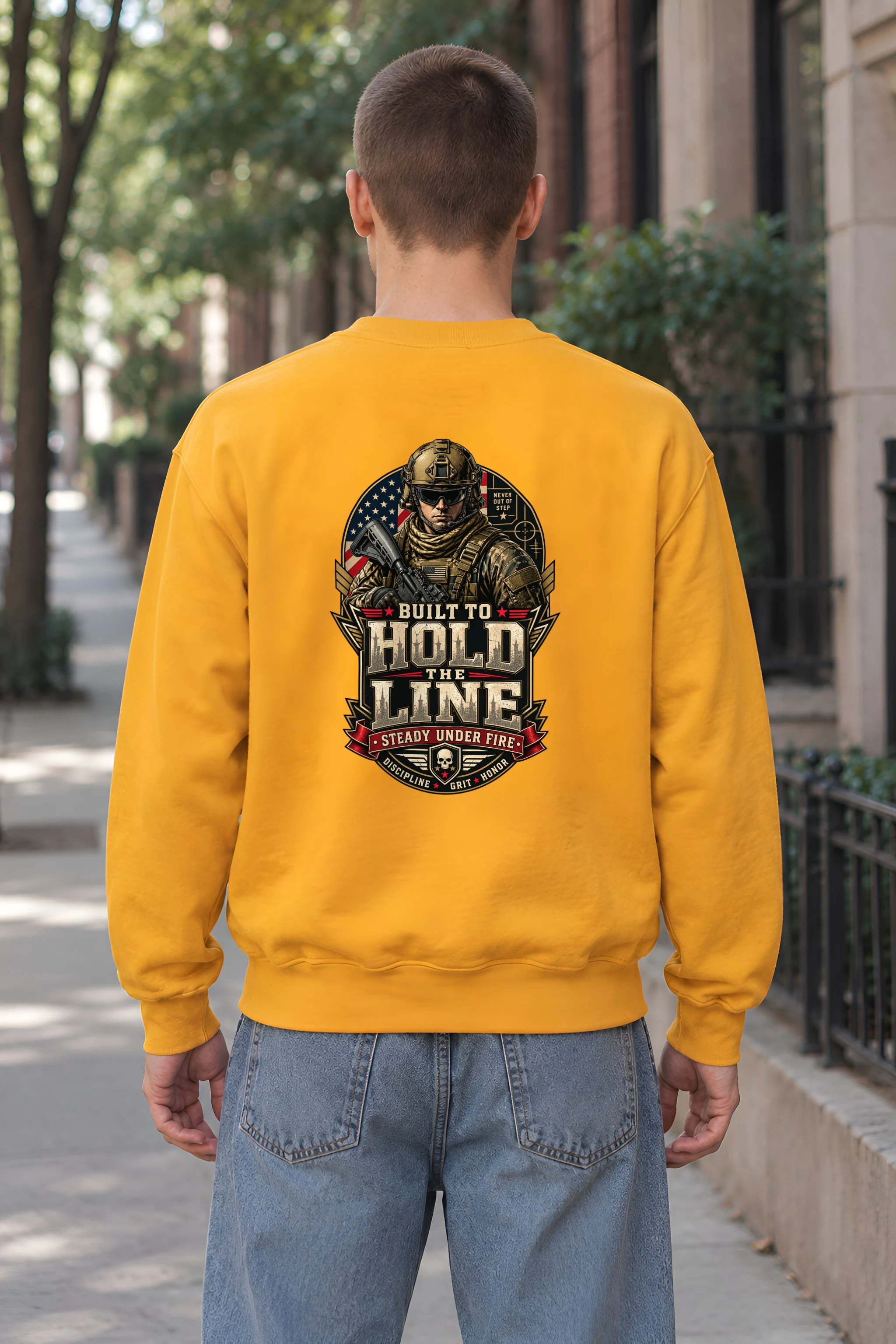 "Built To Hold The Line" 1 Crewneck Sweatshirt