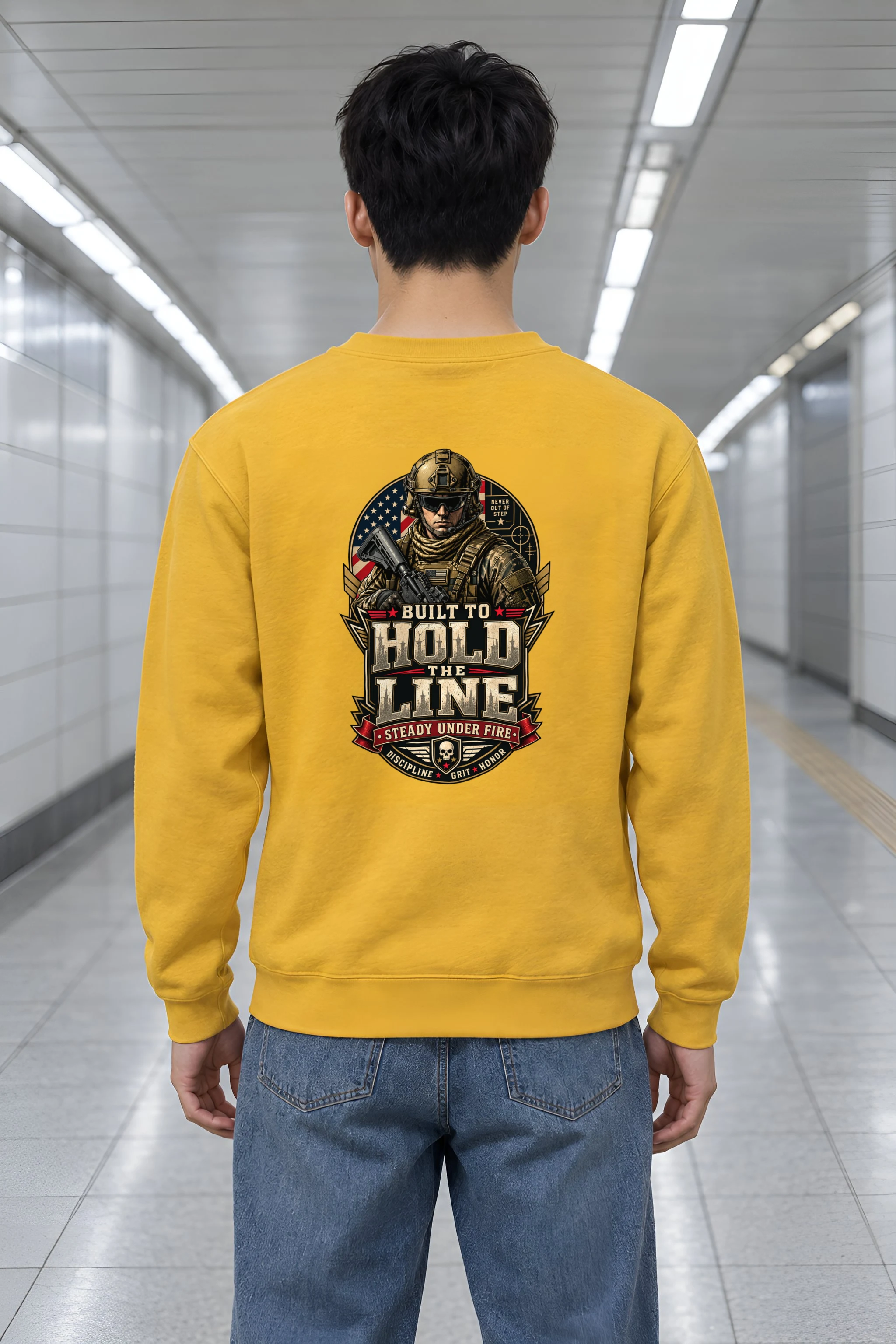 "Built To Hold The Line" Heavy Blend Unisex Crewneck Sweatshirt