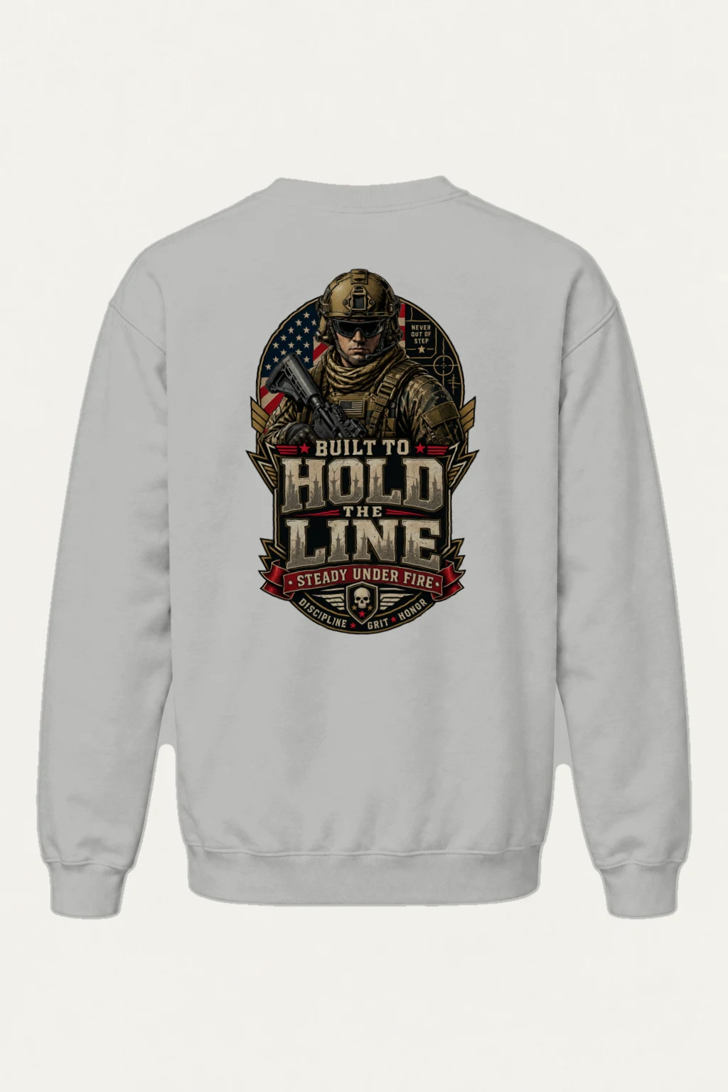 "Built To Hold The Line" Heavy Blend Unisex Crewneck Sweatshirt | Gildan 18000