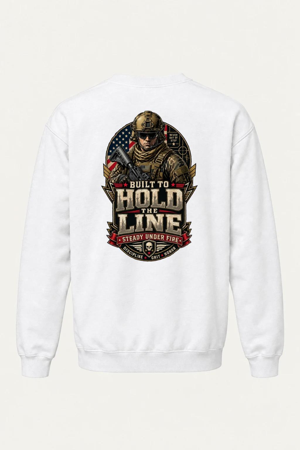 "Built To Hold The Line" Heavy Blend Unisex Crewneck Sweatshirt | Gildan 18000