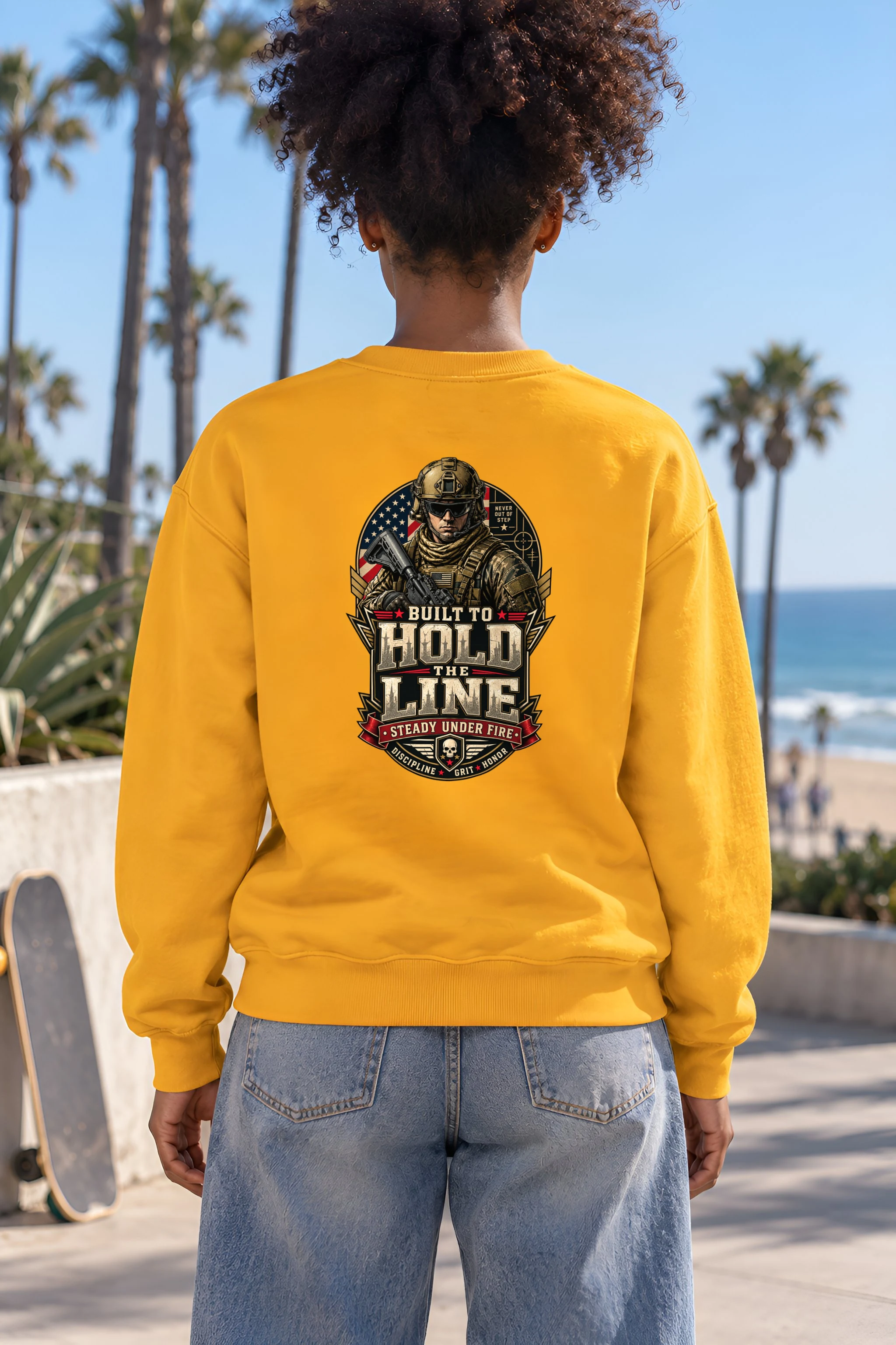 "Built To Hold The Line" 1 Crewneck Sweatshirt