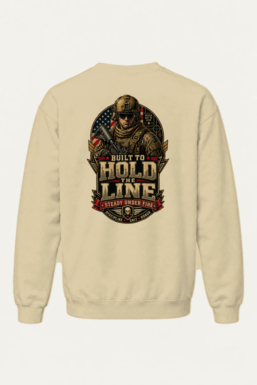 "Built To Hold The Line" Heavy Blend Unisex Crewneck Sweatshirt | Gildan 18000