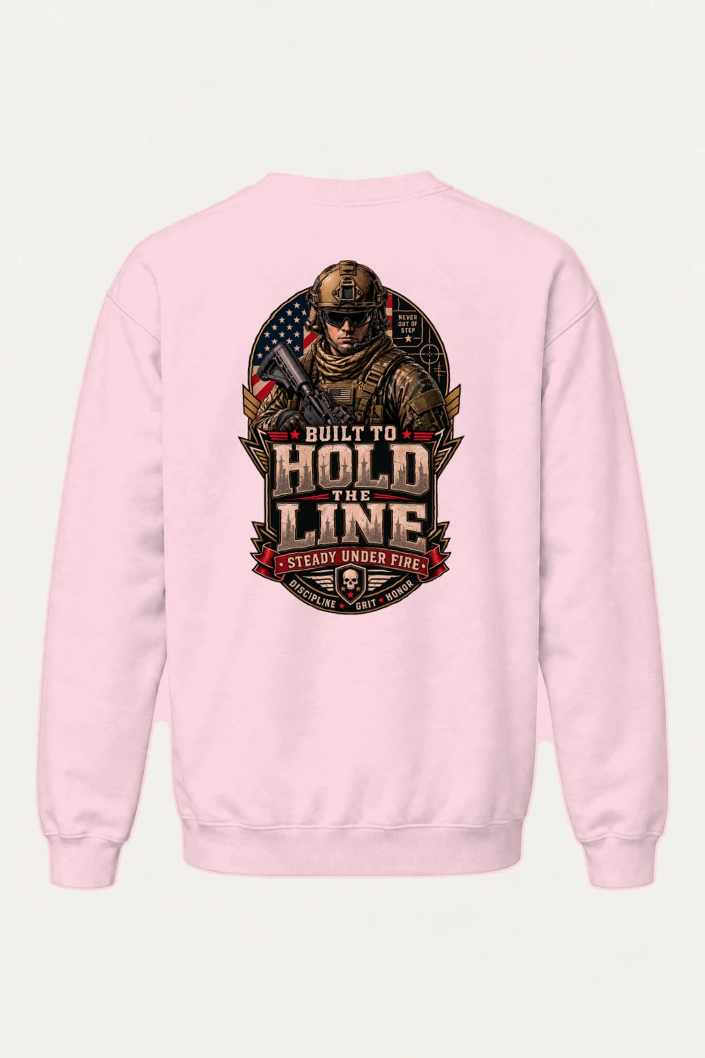 "Built To Hold The Line" Heavy Blend Unisex Crewneck Sweatshirt | Gildan 18000