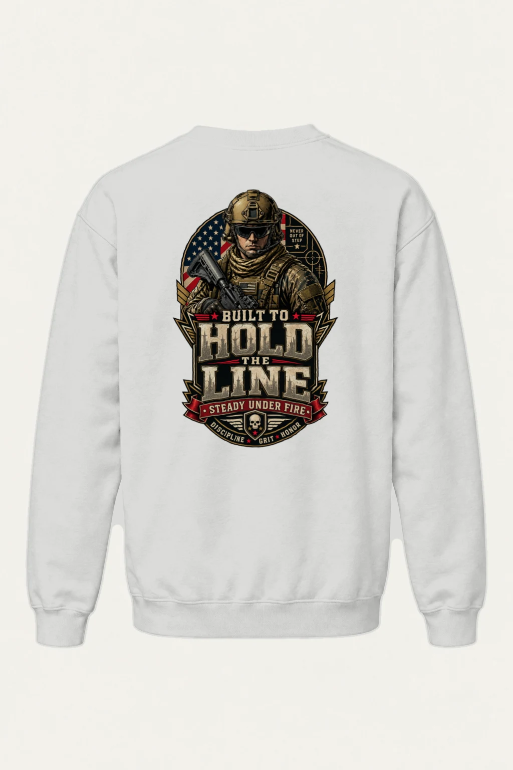 "Built To Hold The Line" Heavy Blend Unisex Crewneck Sweatshirt | Gildan 18000