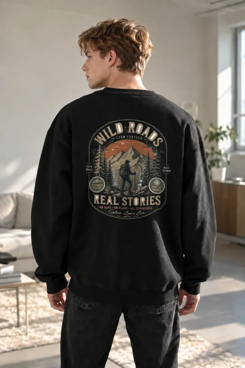 “Built To Roam” Heavy Blend Unisex Crewneck Sweatshirt | Gildan 18000