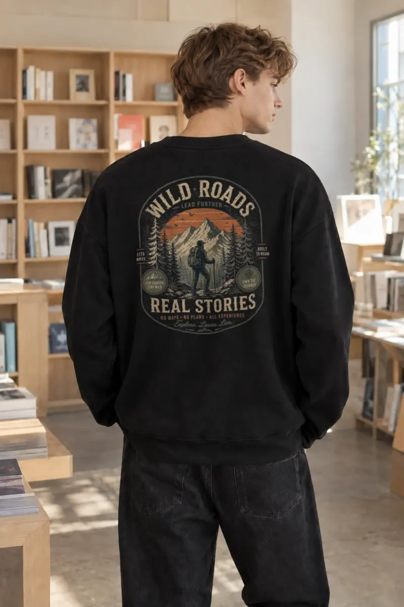 “Built To Roam” Heavy Blend Unisex Crewneck Sweatshirt | Gildan 18000