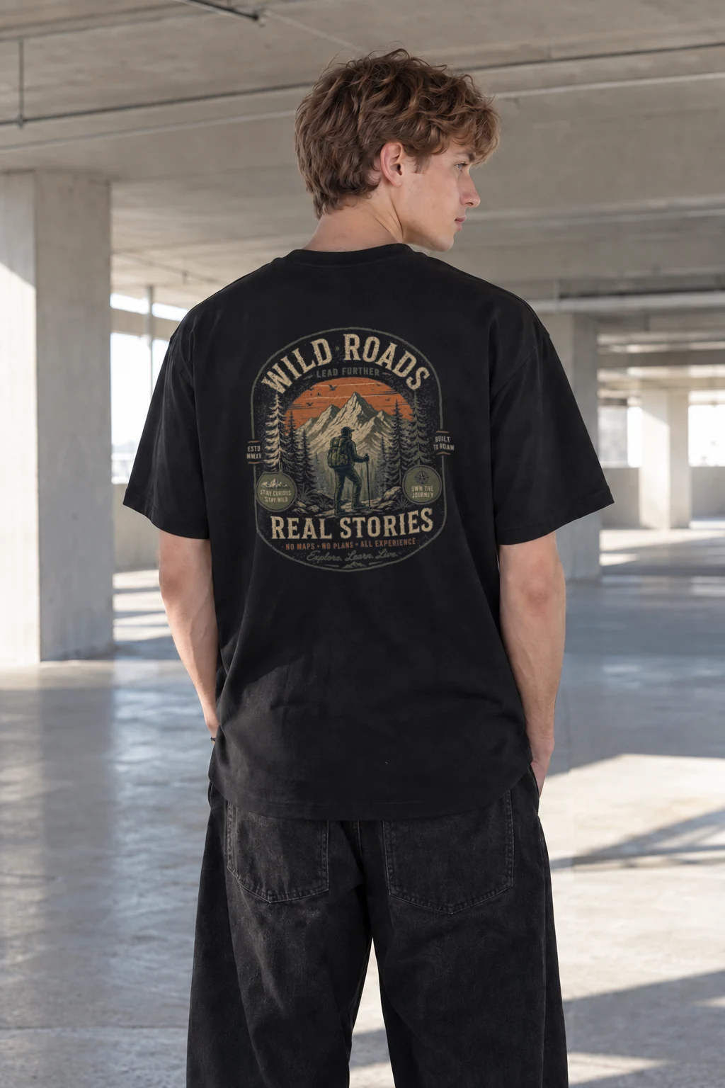 "Built To Roam" Heavyweight Unisex Crewneck T-shirt | Gildan 5000