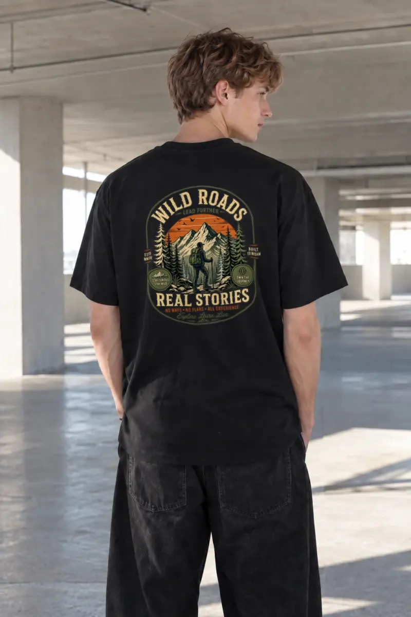 "Built To Roam" Heavyweight Unisex Crewneck T-shirt | Gildan 5000