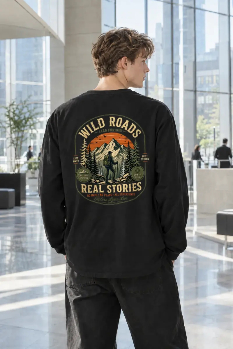 "Built To Roam" Unisex Longsleeve T-shirt | Gildan 2400