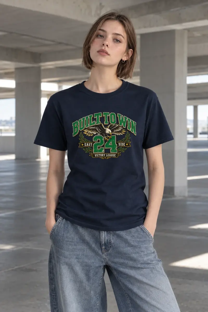 "Built To Win" Heavyweight Unisex Crewneck T-shirt