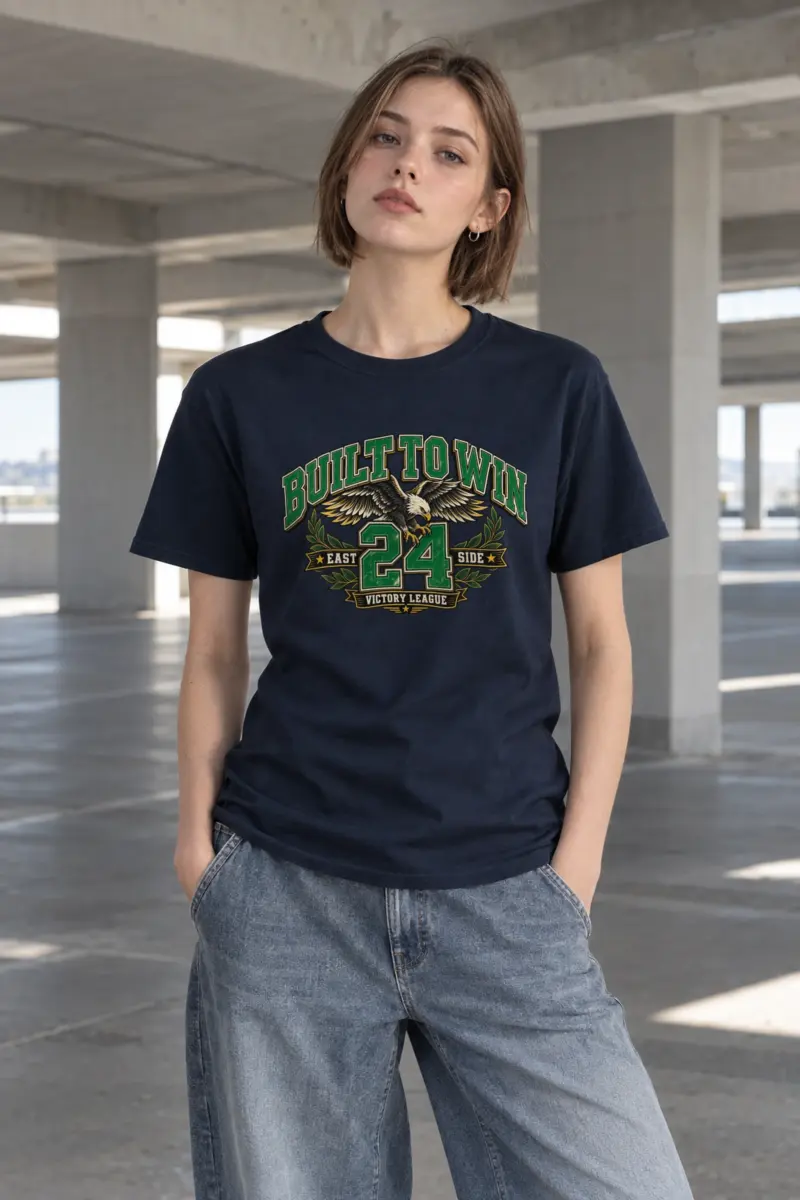 "Built To Win" Heavyweight Unisex Crewneck T-shirt