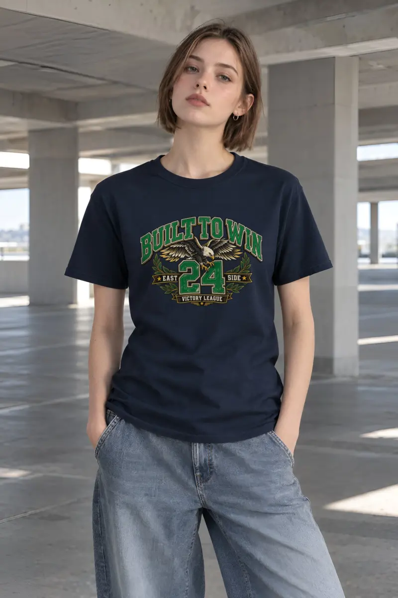 "Built To Win" Heavyweight Unisex Crewneck T-shirt