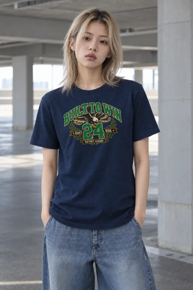"Built To Win" Heavyweight Unisex Crewneck T-shirt | Gildan 5000