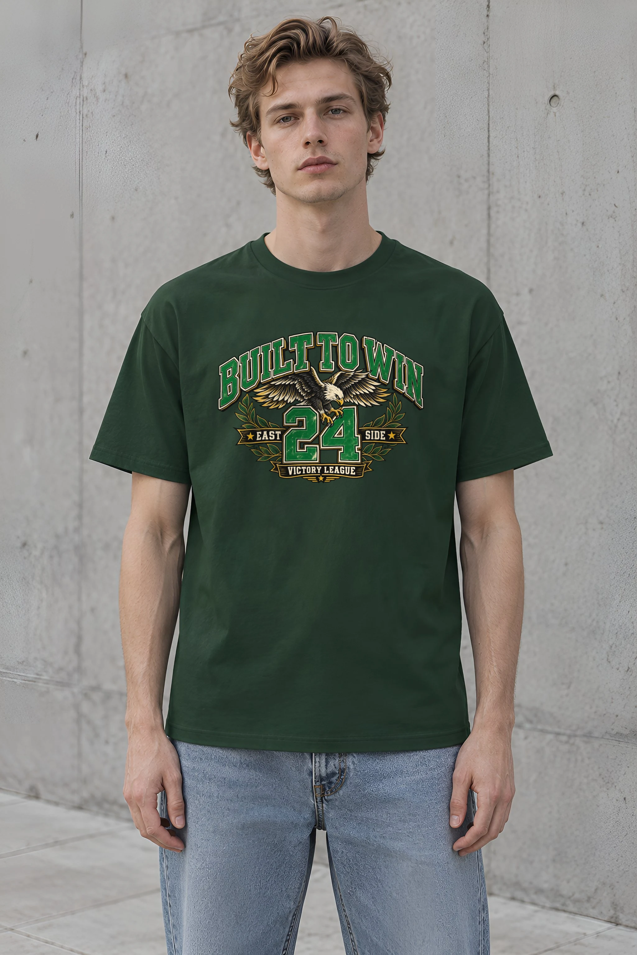 "Built To Win" Heavyweight Unisex Crewneck T-shirt