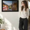 "Bukchon Alley View" Premium Wooden Framed Poster · Landscape