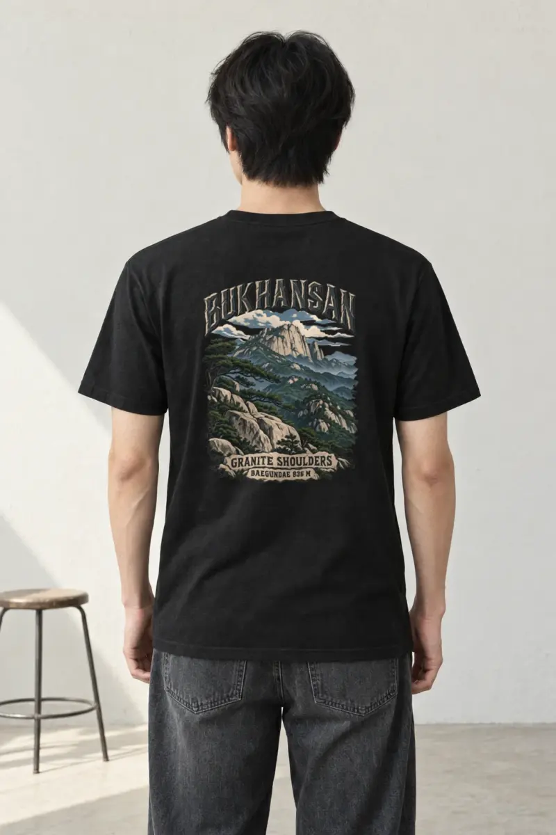 "Bukhansan Granite Shoulders" Heavyweight Unisex Crewneck T-shirt
