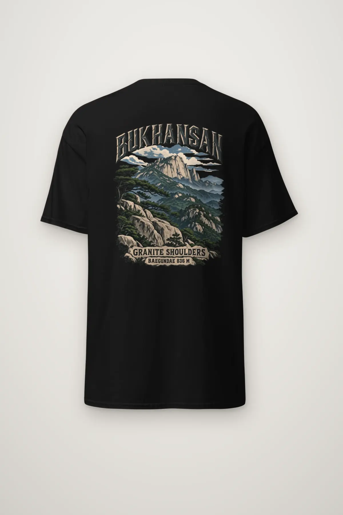 "Bukhansan Granite Shoulders" Heavyweight Unisex Crewneck T-shirt