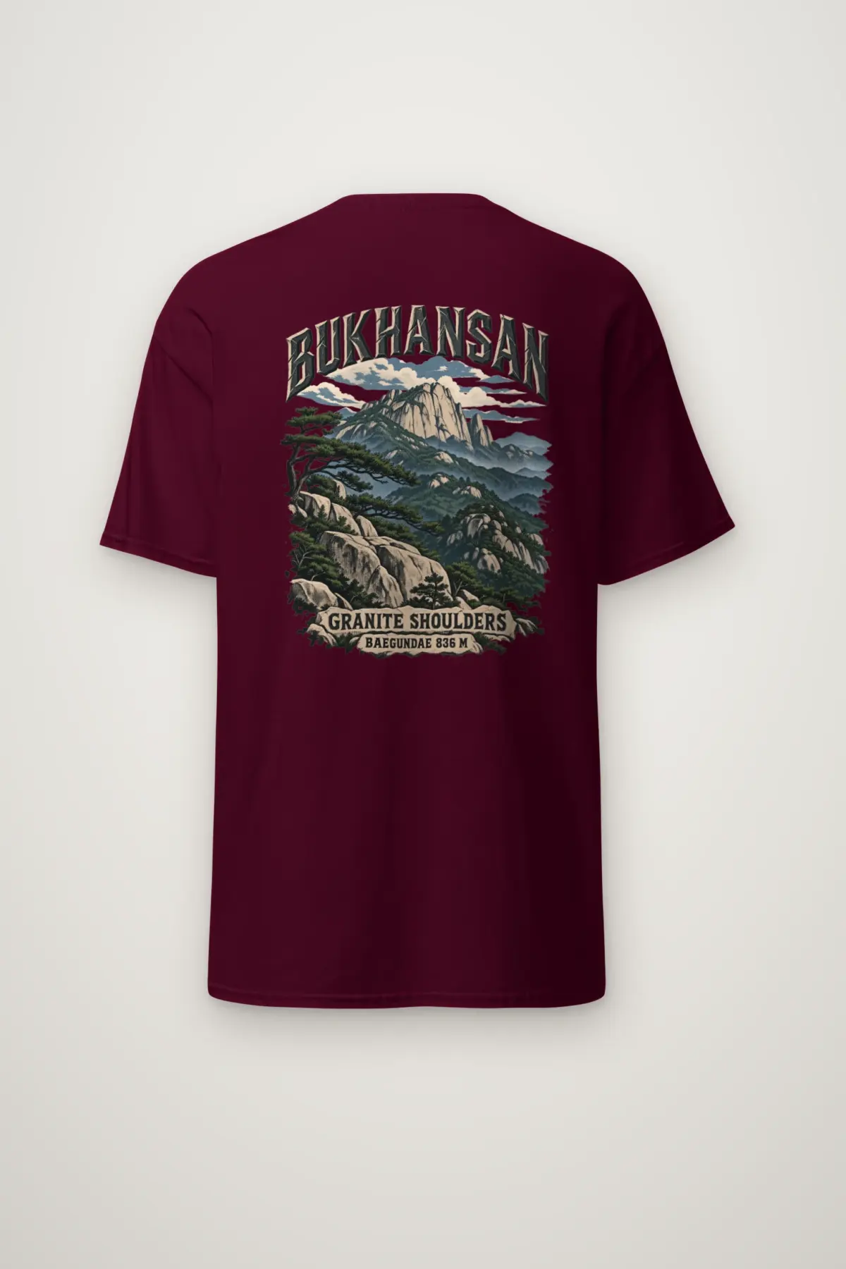 "Bukhansan Granite Shoulders" Heavyweight Unisex Crewneck T-shirt