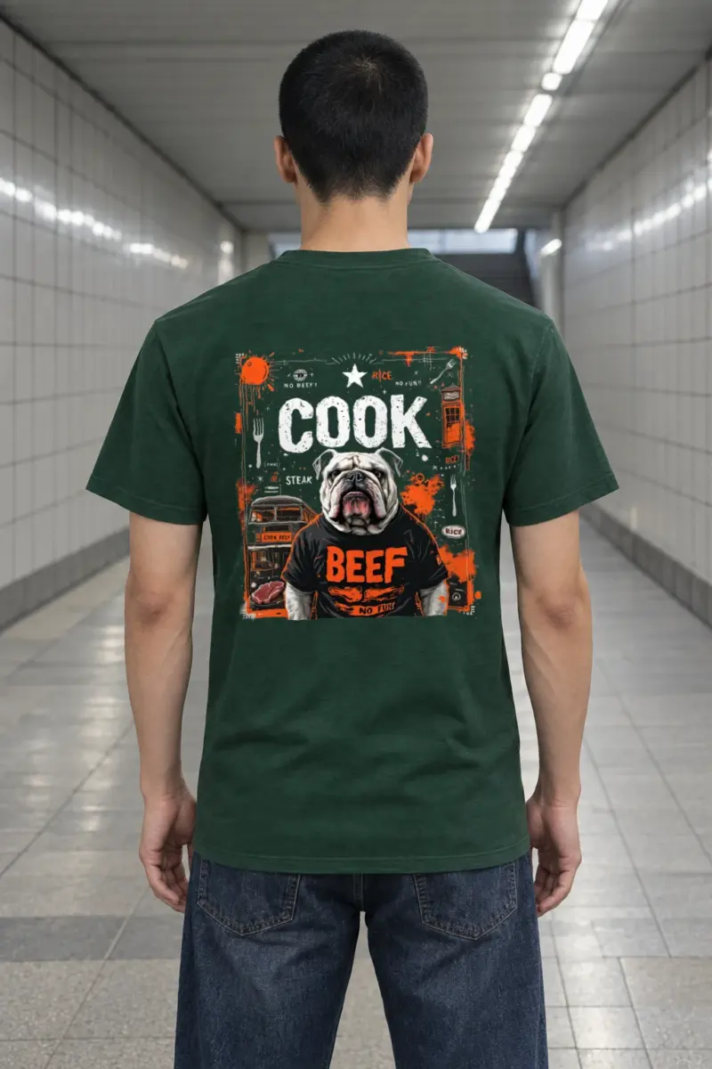"Bulldog Beef Graphic" Heavyweight Unisex Crewneck T-shirt | Gildan 5000