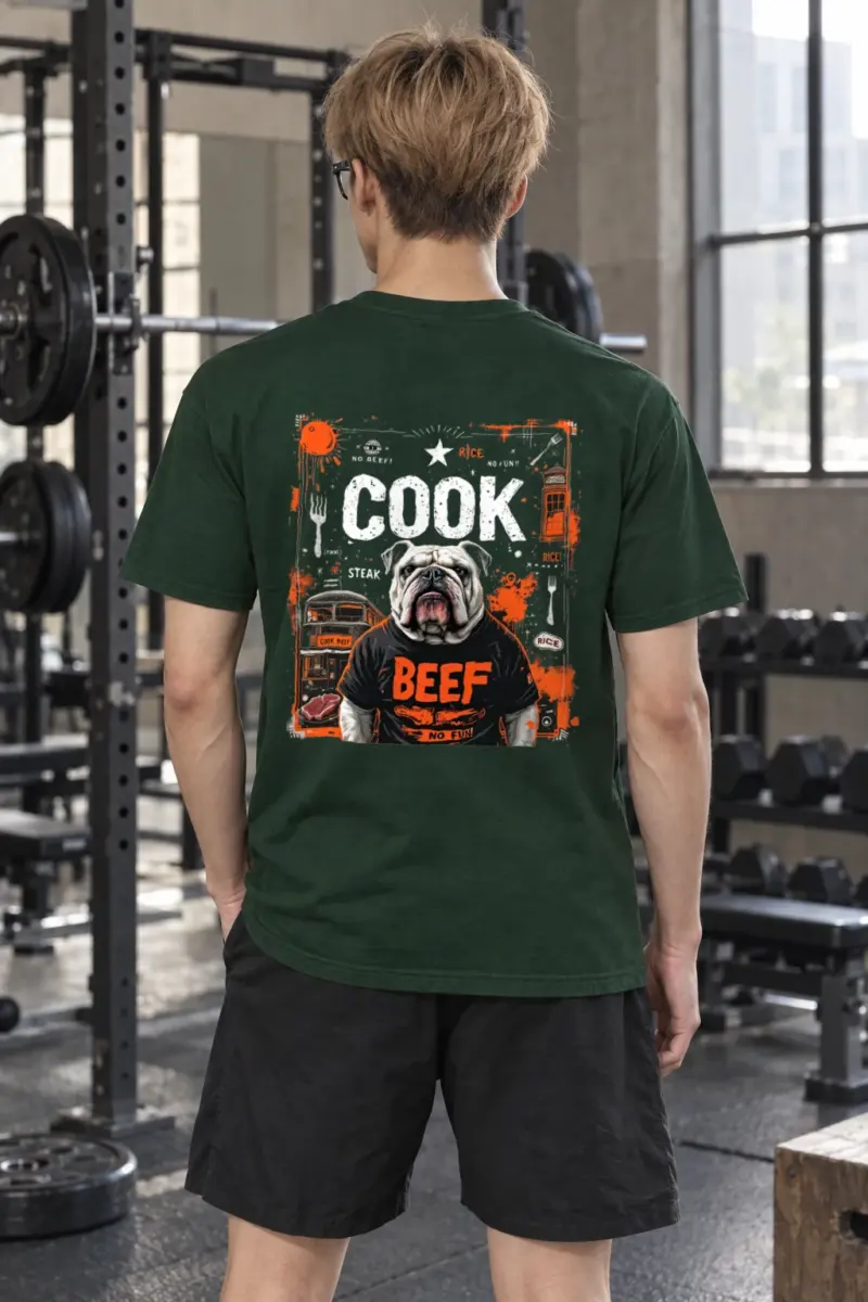 "Bulldog Beef Graphic" Heavyweight Unisex Crewneck T-shirt