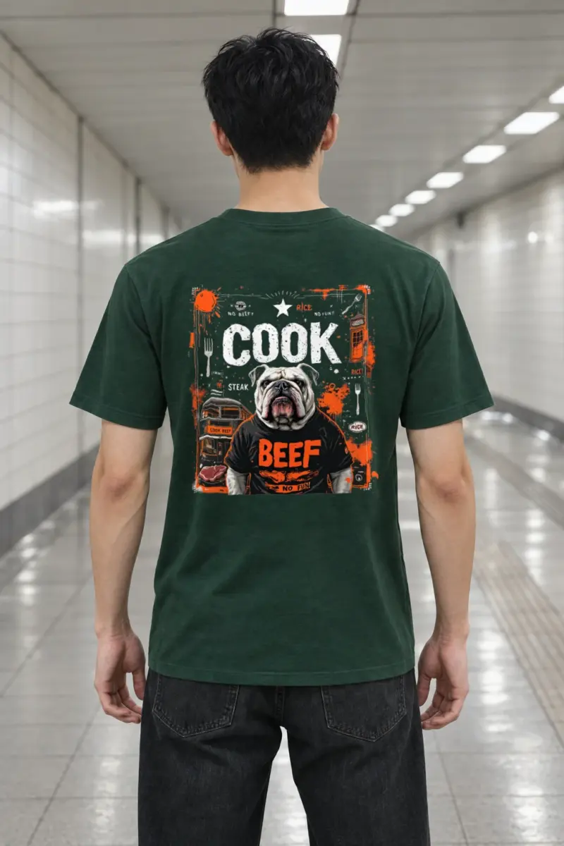 "Bulldog Beef Graphic" Heavyweight Unisex Crewneck T-shirt