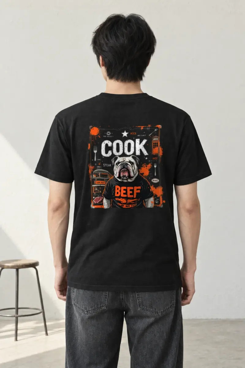 "Bulldog Beef Graphic" Heavyweight Unisex Crewneck T-shirt