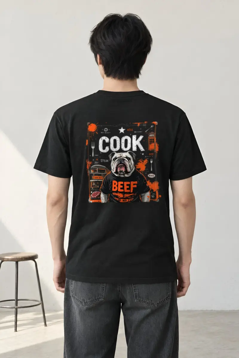 "Bulldog Beef Graphic" Heavyweight Unisex Crewneck T-shirt