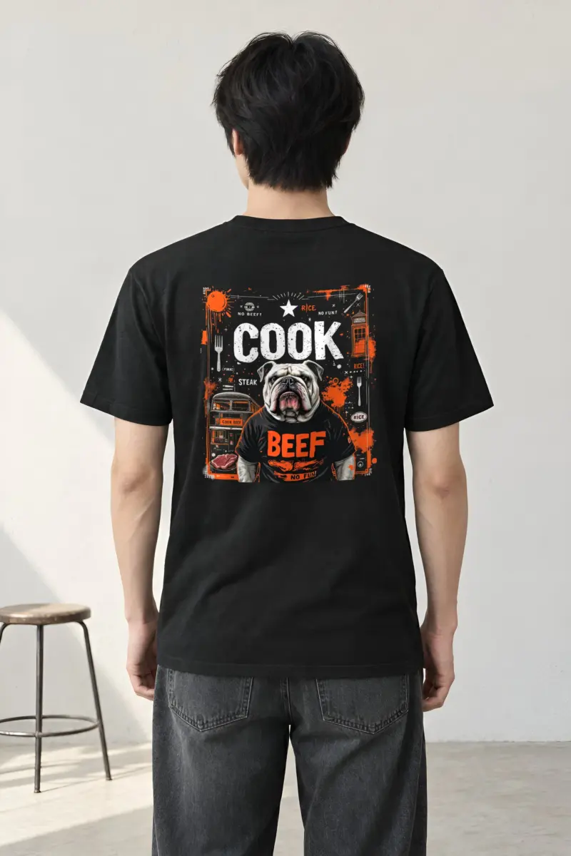 "Bulldog Beef Graphic" Heavyweight Unisex Crewneck T-shirt