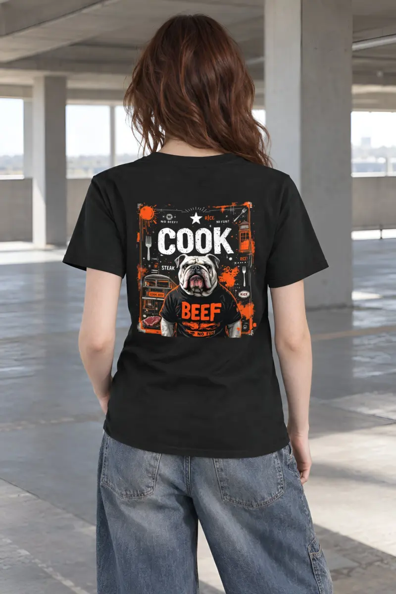 "Bulldog Beef Graphic" Heavyweight Unisex Crewneck T-shirt
