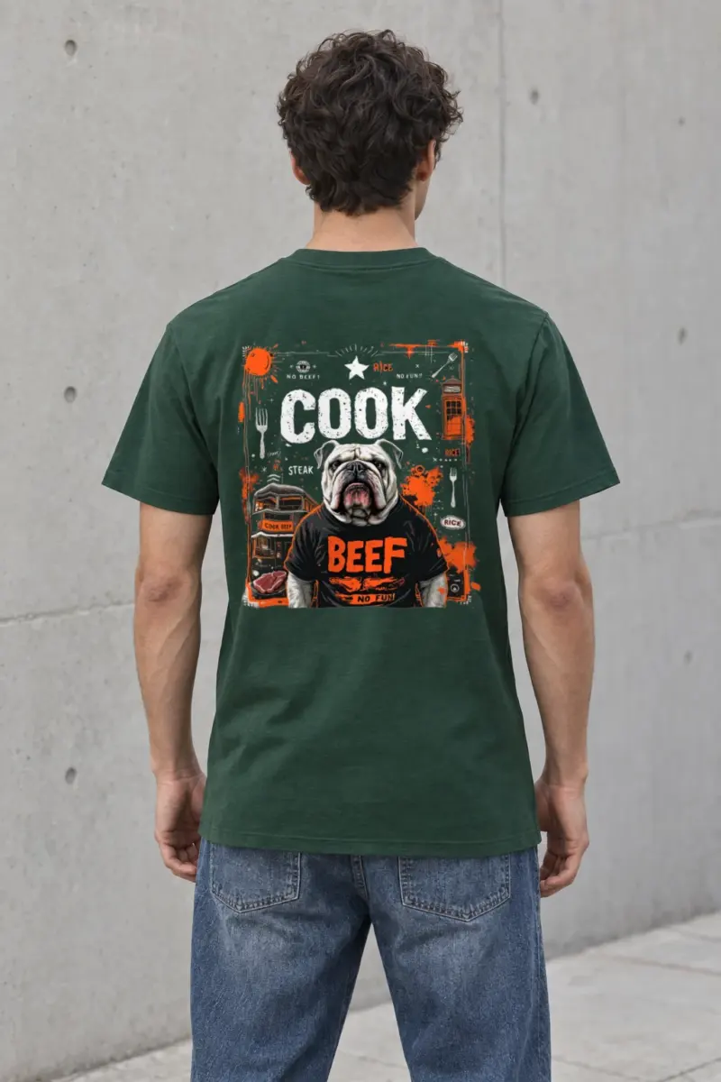 "Bulldog Beef Graphic" Heavyweight Unisex Crewneck T-shirt | Gildan 5000