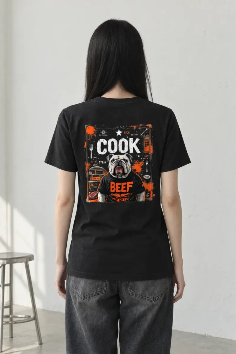 "Bulldog Beef Graphic" Heavyweight Unisex Crewneck T-shirt | Gildan 5000