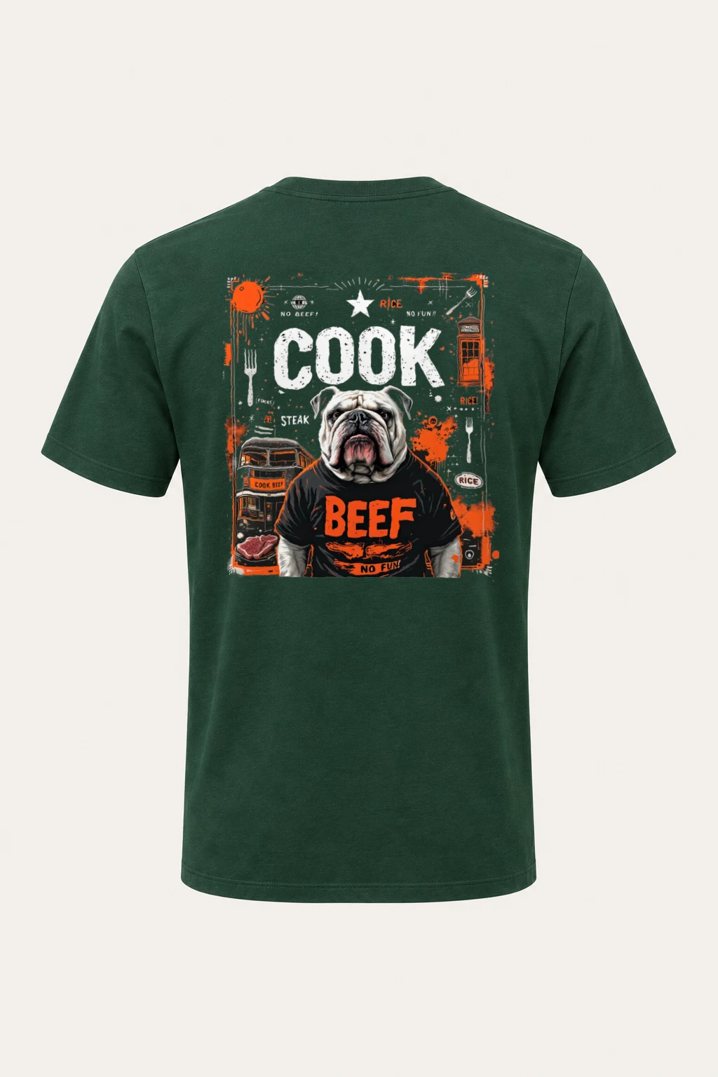 "Bulldog Beef Graphic" Heavyweight Unisex Crewneck T-shirt | Gildan 5000