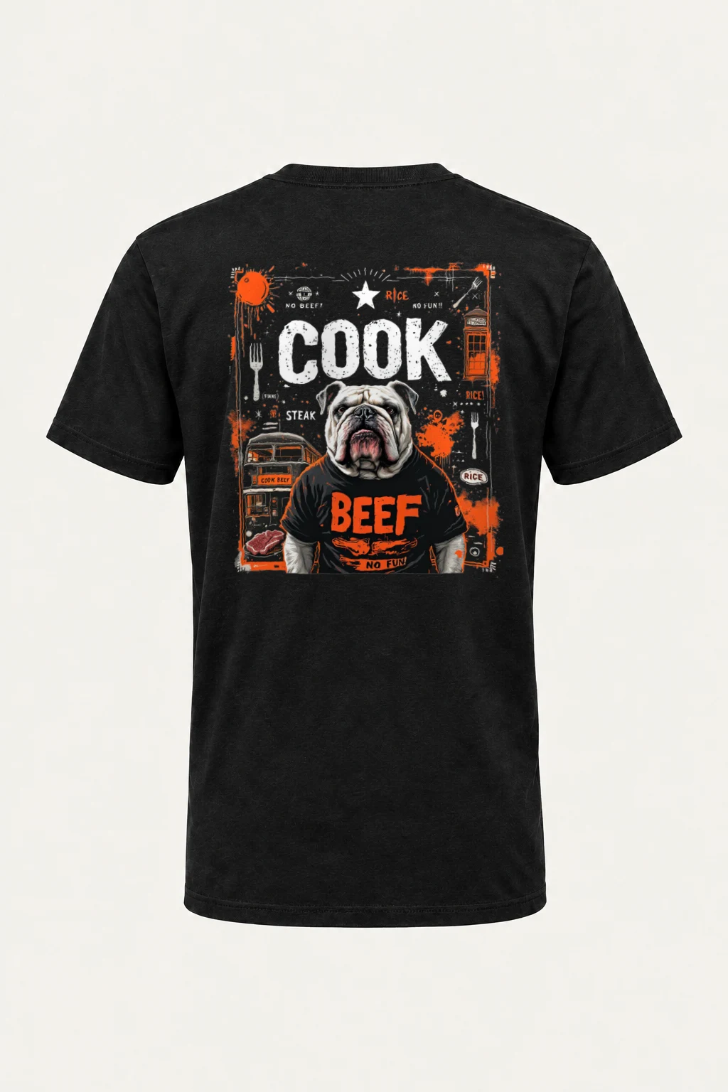 "Bulldog Beef Graphic" Heavyweight Unisex Crewneck T-shirt | Gildan 5000