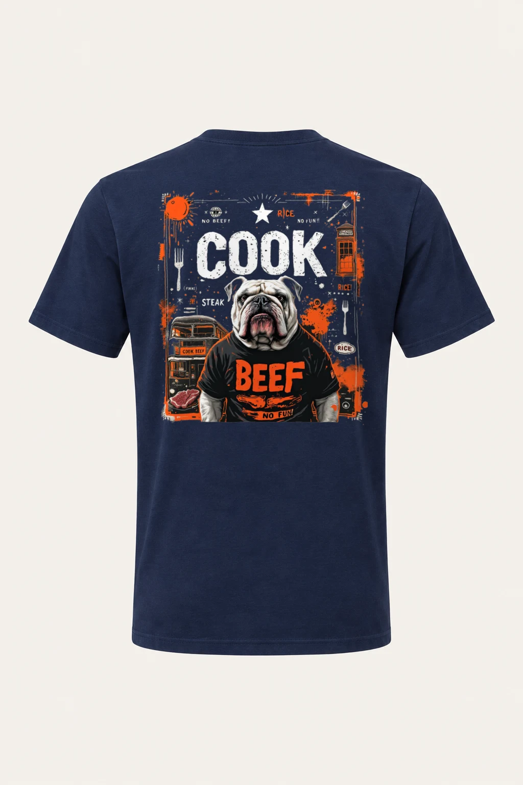 "Bulldog Beef Graphic" Heavyweight Unisex Crewneck T-shirt | Gildan 5000