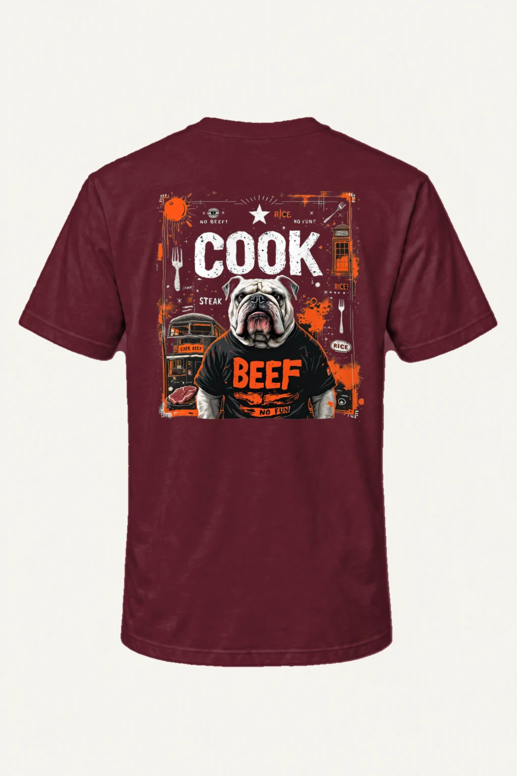 "Bulldog Beef Graphic" Heavyweight Unisex Crewneck T-shirt | Gildan 5000