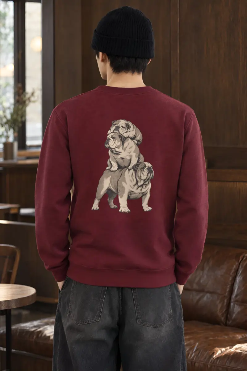 "Bulldog Equilibrium" Heavy Blend Unisex Crewneck Sweatshirt
