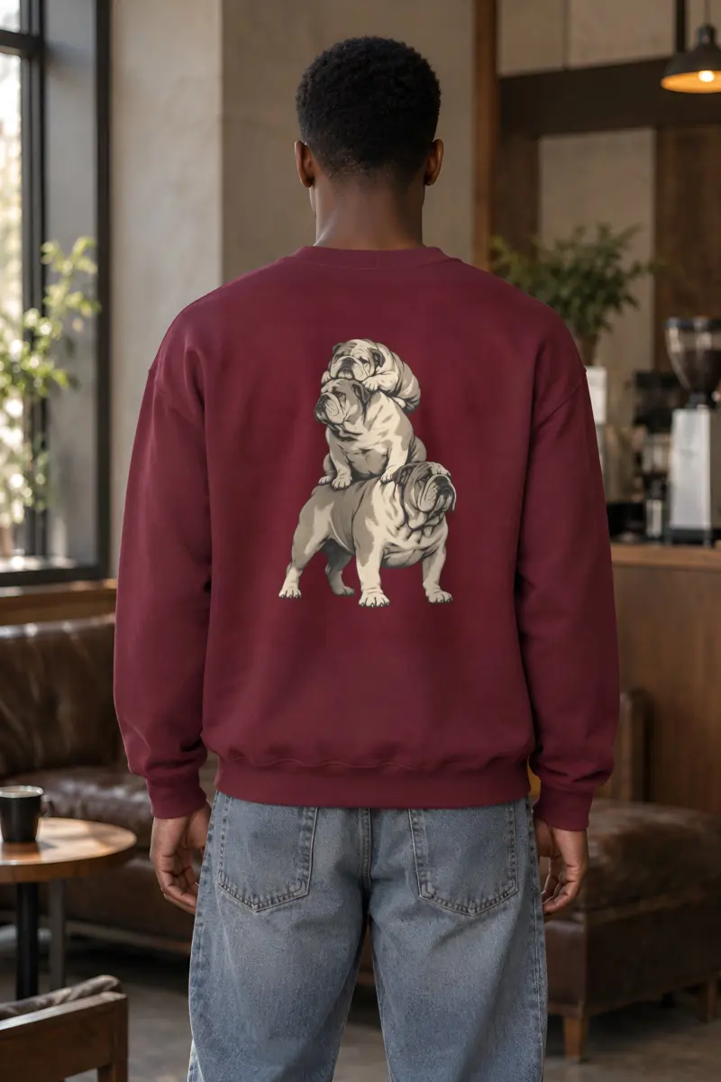 "Bulldog Equilibrium" Heavy Blend Unisex Crewneck Sweatshirt