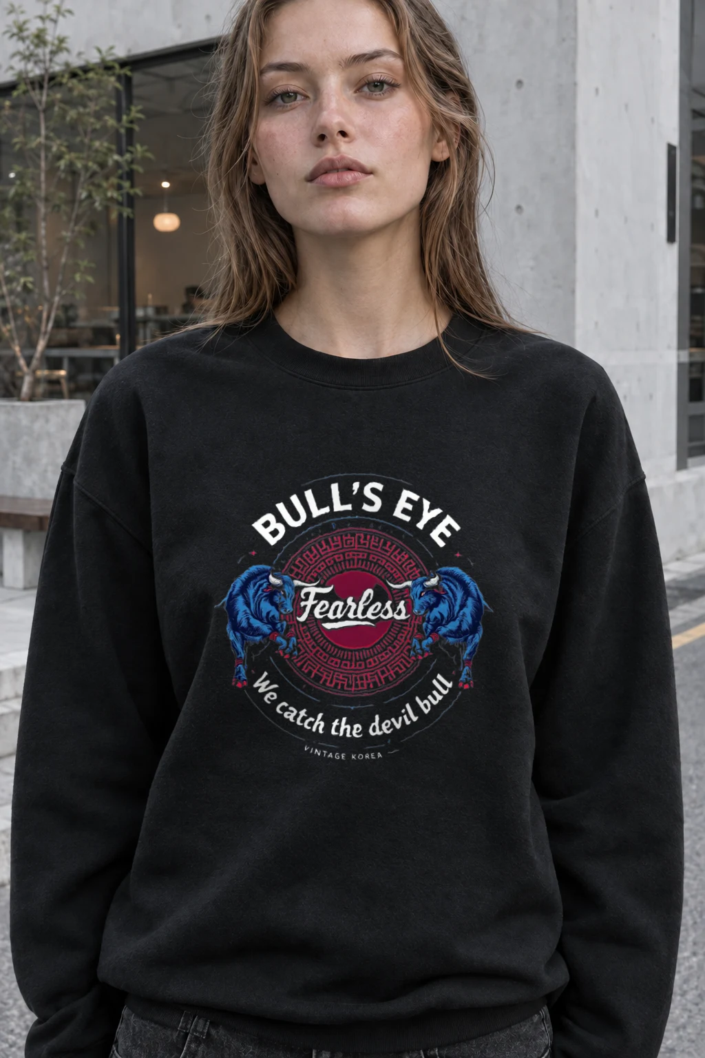 "Bull's Eye Fearless" Heavy Blend Unisex Crewneck Sweatshirt | Gildan 18000