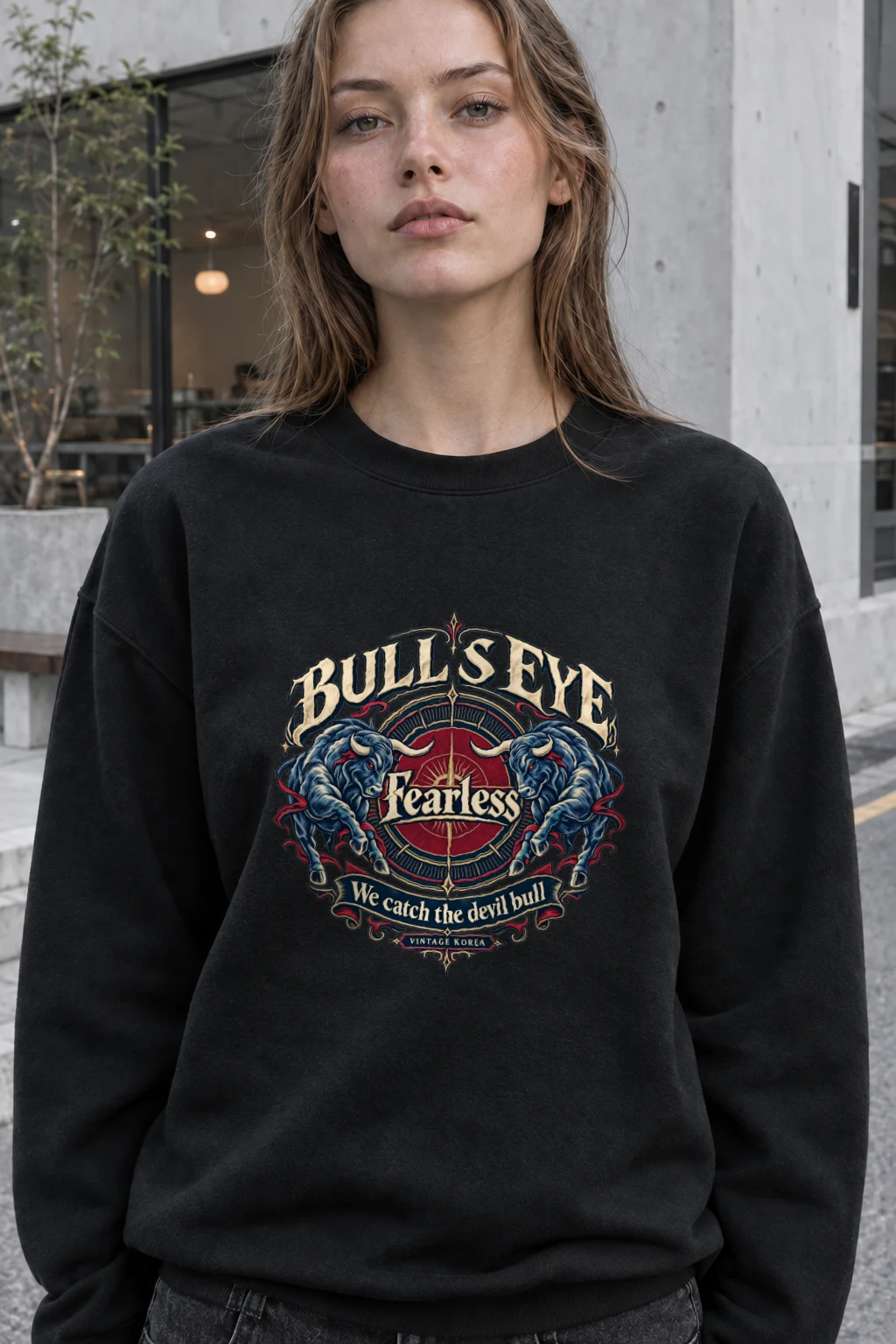 "Bull's Eye" Heavy Blend Unisex Crewneck Sweatshirt | Gildan 18000