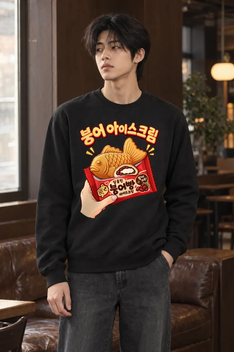 "Bungeo Ice Cream" Heavy Blend Unisex Crewneck Sweatshirt | Gildan 18000