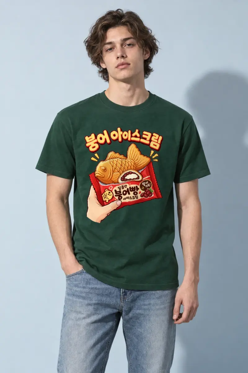 "Bungeo Ice Cream" Heavyweight Unisex Crewneck T-shirt | Gildan 5000